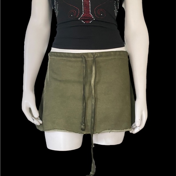 Darker Wavs DollsKill | NWT’s Cyber Y2K drawstring mini lowrise sweat skirt - Picture 2 of 9